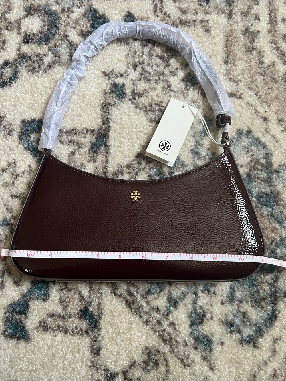 Tory Burch Burgundy Oxblood Patent Leather Shoulder Bag NWT - Picture 12 of 16